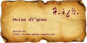 Holes Ágnes névjegykártya
