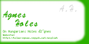 agnes holes business card